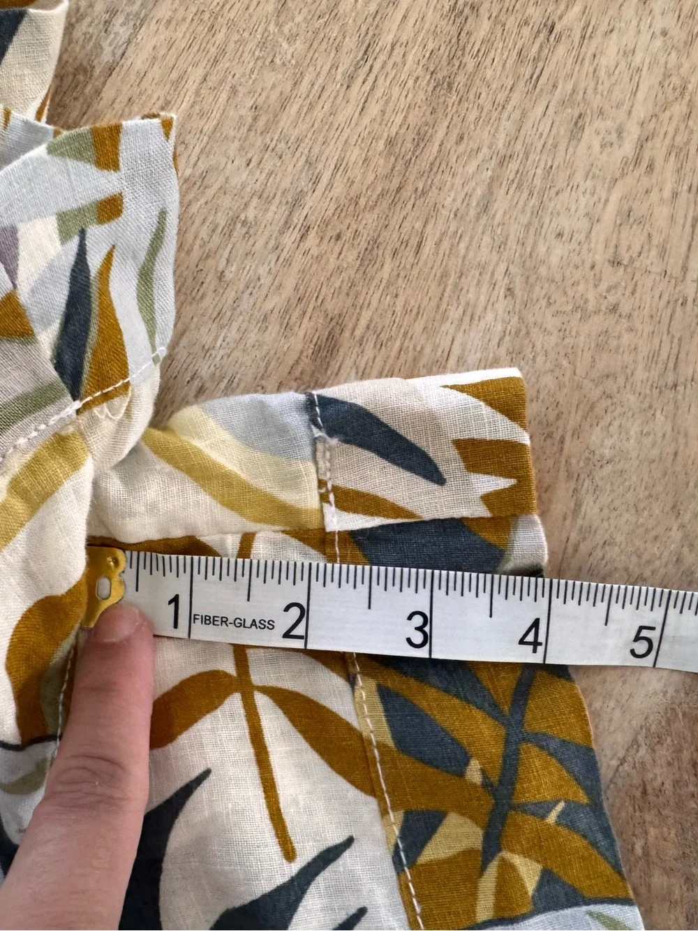 Printed Paperbag Waist Shorts - Mustard Leaf Print - Picture 9 of 9
